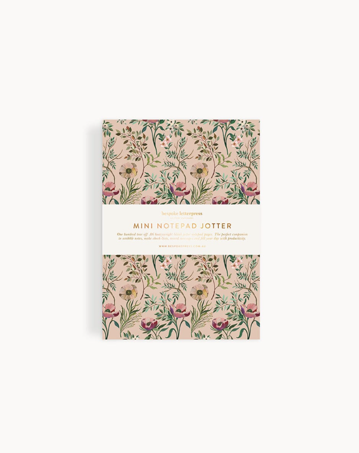Bespoke Notepad Mini Jotter - Dancing Poppies