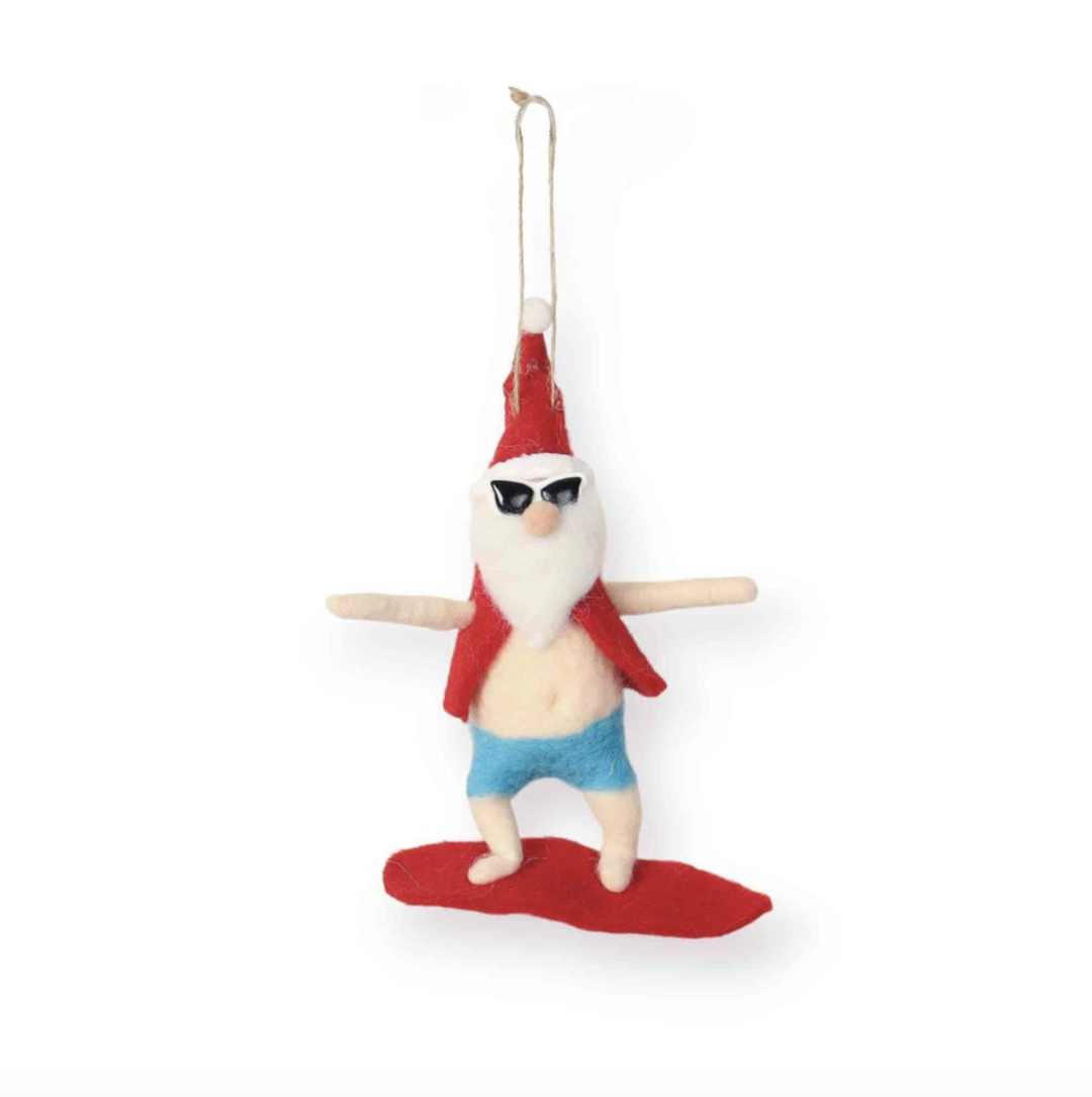 Felt Ornament - Santa Surfer