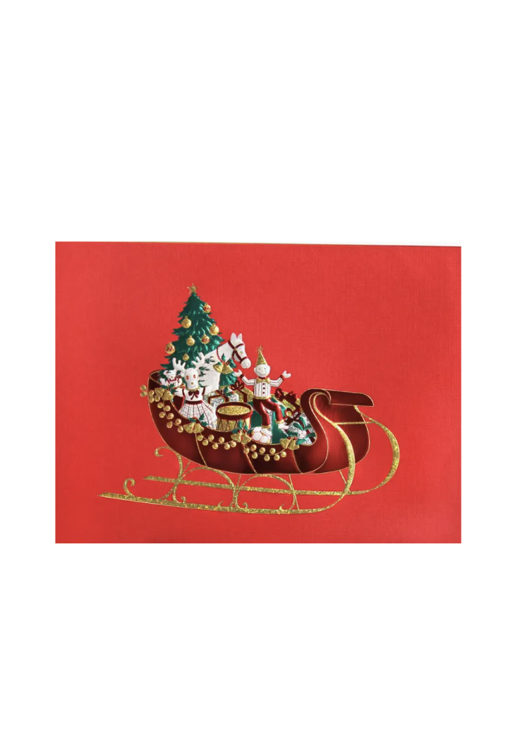 Paula Skene Card - Sleigh On Red