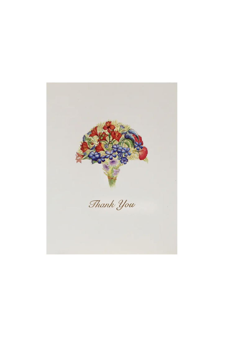 Paula Skene Card - Orange & Blue Flowers Thank You