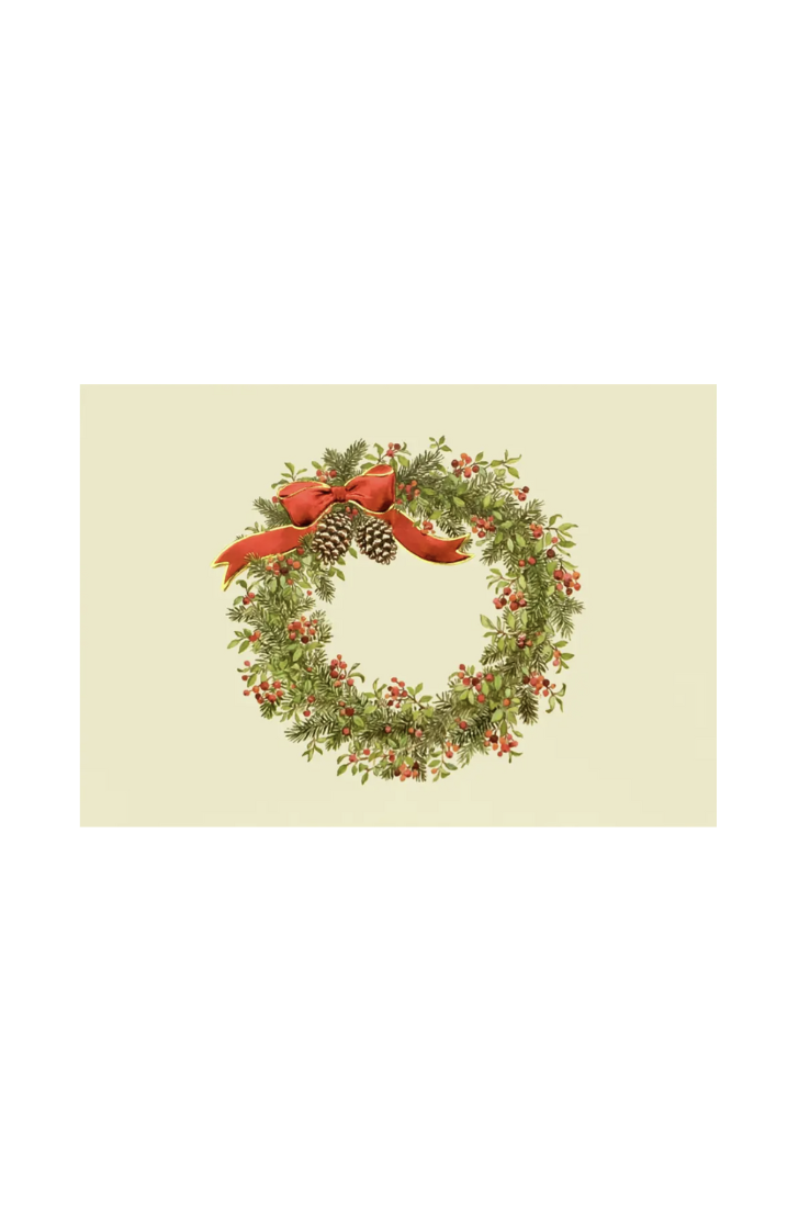 Paula Skene Card - Pine Cone & Berry Wreath