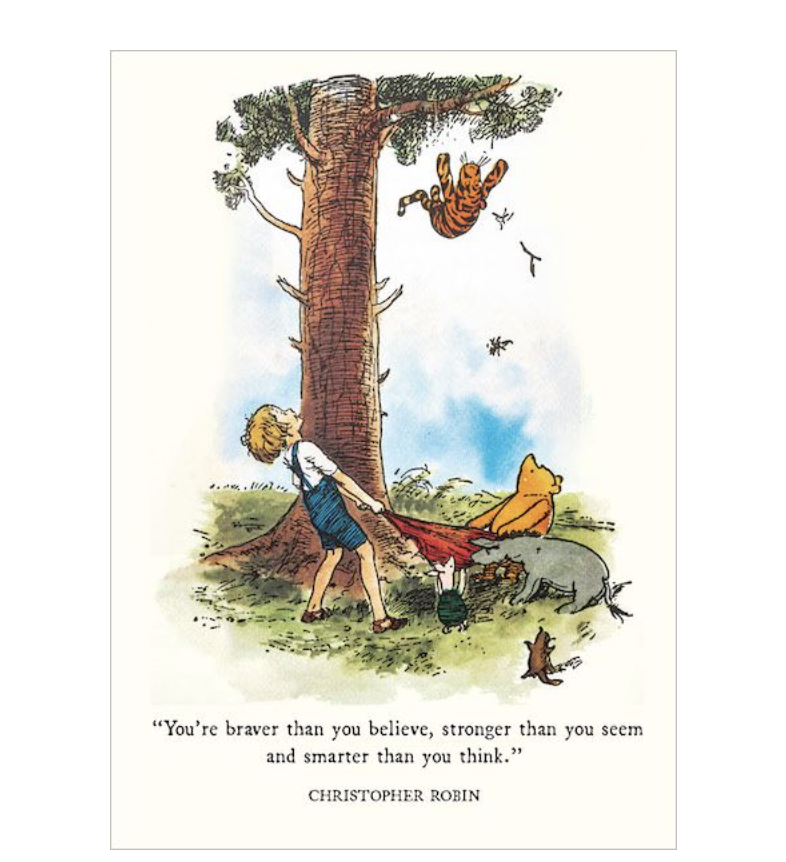 Winnie The Pooh Print - Braver Stronger Smarter