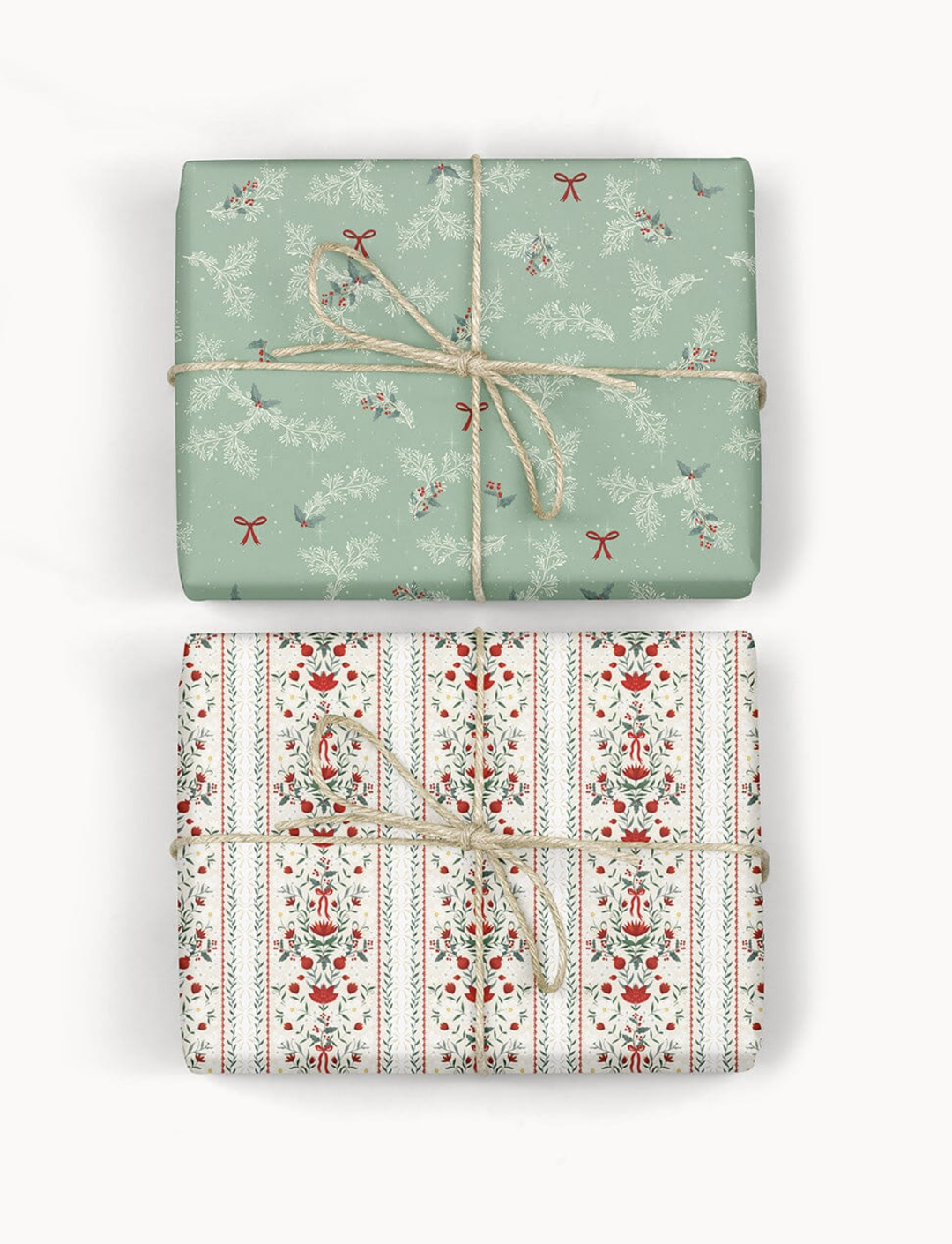 Bespoke Flat Wrap - Holly & Bows & Festive Florals