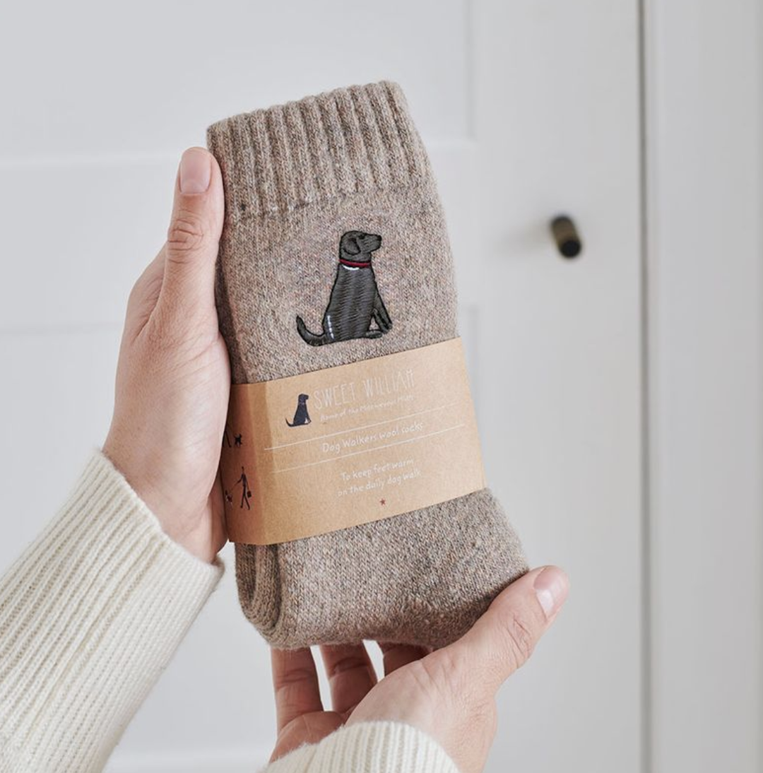 Sweet William Wool Socks - Chocolate Labrador