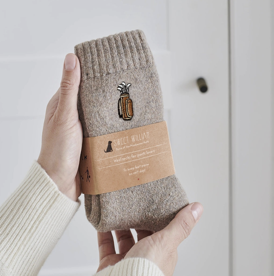 Sweet William Wool Socks - Golf Bag and Clubs