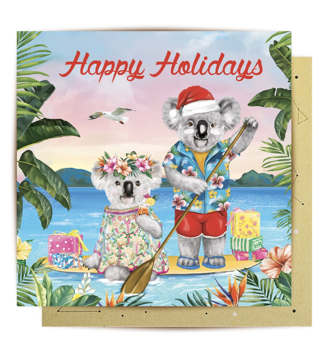 La La Land Christmas Card - Sunshine Lovers Paddle Board