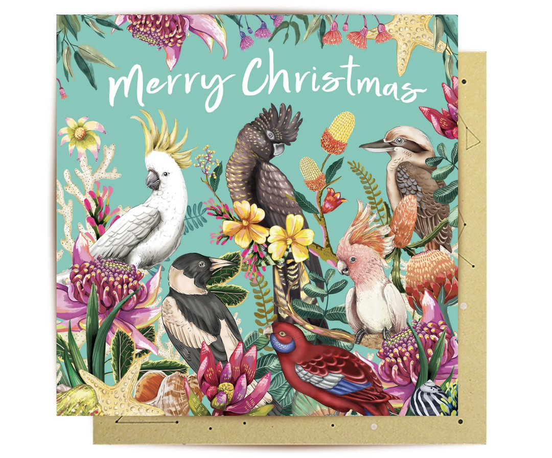 La La Land Christmas Card - Floral Paradiso Merry Christmas