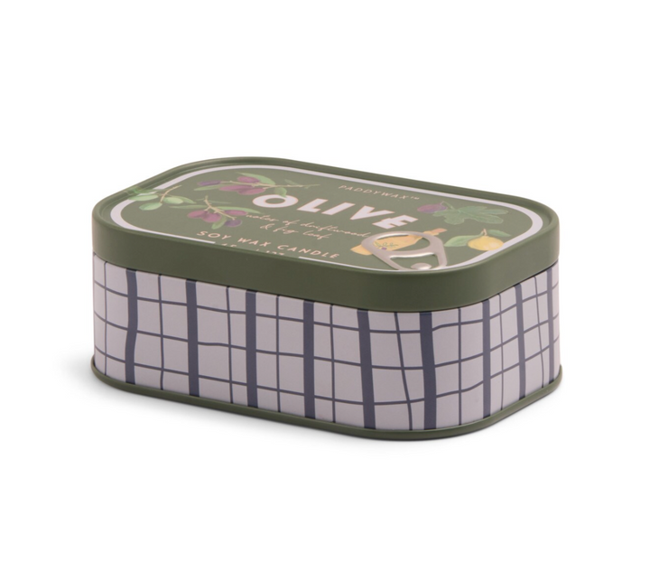 Bistro Printed Tin Candle Baguette -  Fig & Olive