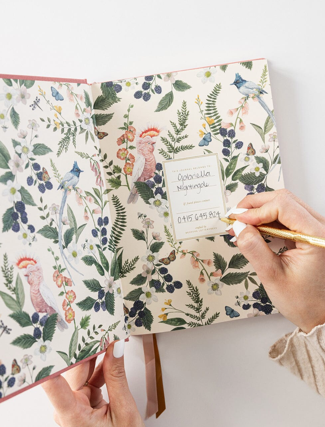 Bespoke Linen Bullet Journal - Tea Rose