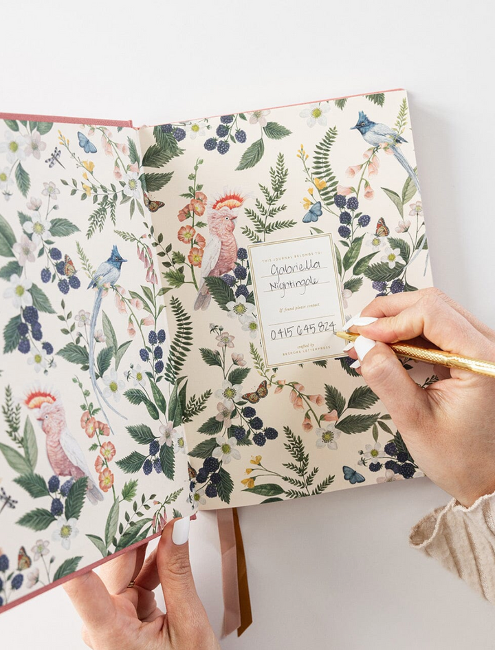 Bespoke Linen Bullet Journal - Tea Rose