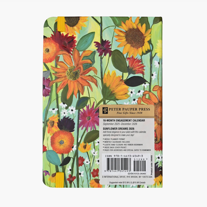 2026 Weekly Diary - Sunflower Dreams 16 Month