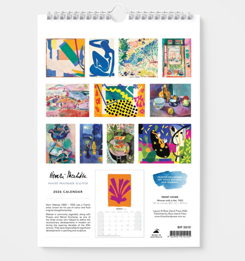 BIP 2026 Wall Calendar - Henri Matisse