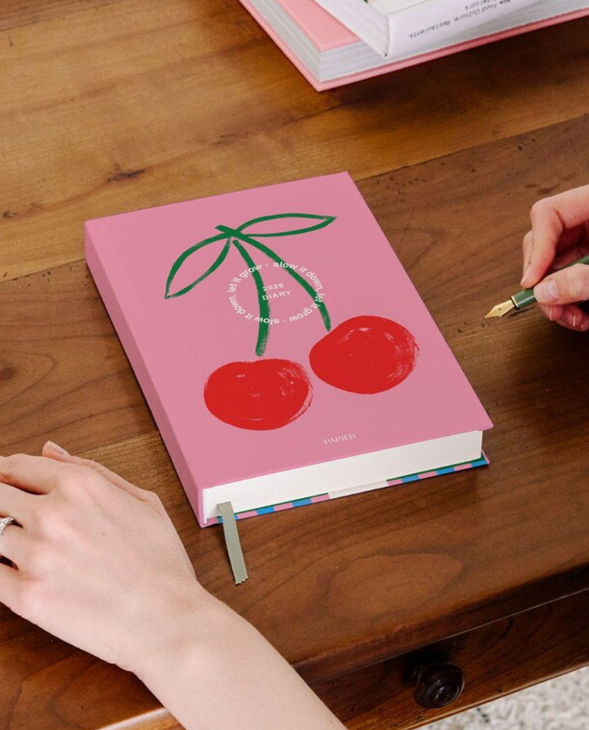 Papier 2026 Daily Diary - Fresh Cherries