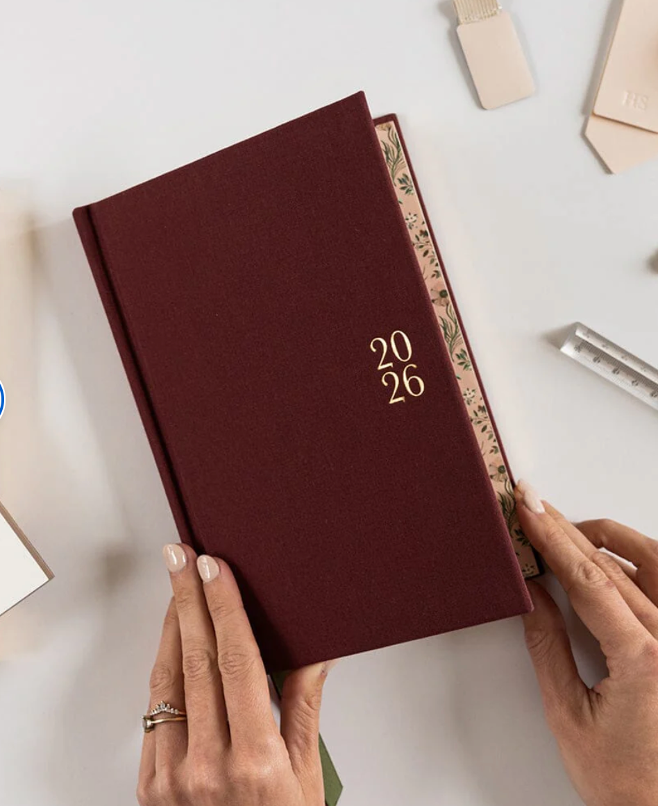 Bespoke 2026 Petite Linen Bound Planner - Mulberry