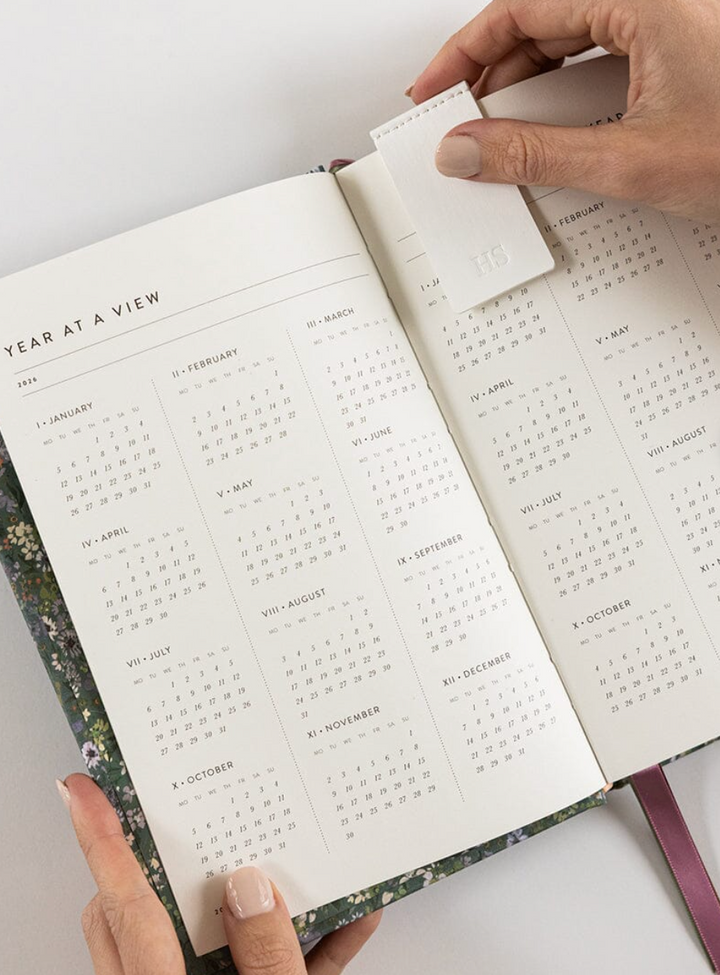 Bespoke 2026 Petite Linen Bound Planner - Summer Perennials