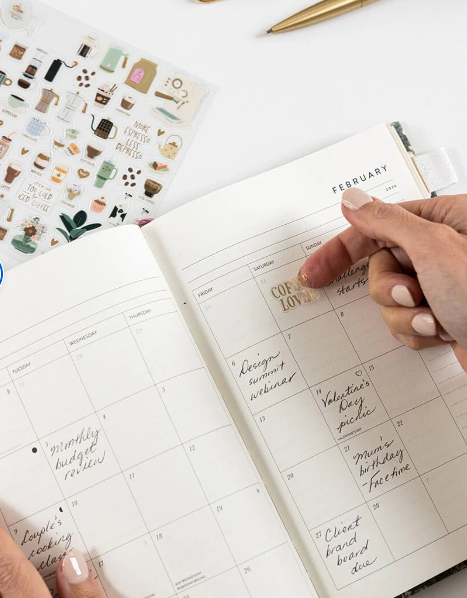 Bespoke 2026 Petite Linen Bound Planner - Summer Perennials