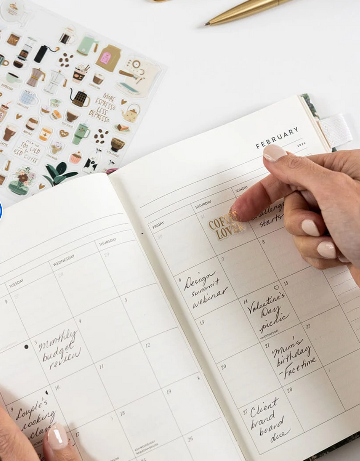 Bespoke 2026 Petite Linen Bound Planner - Summer Perennials