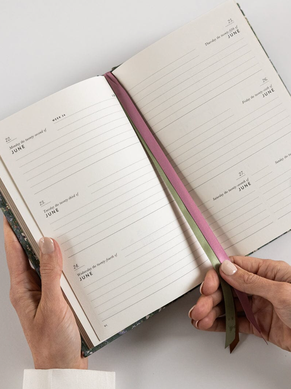 Bespoke 2026 Petite Linen Bound Planner - Summer Perennials