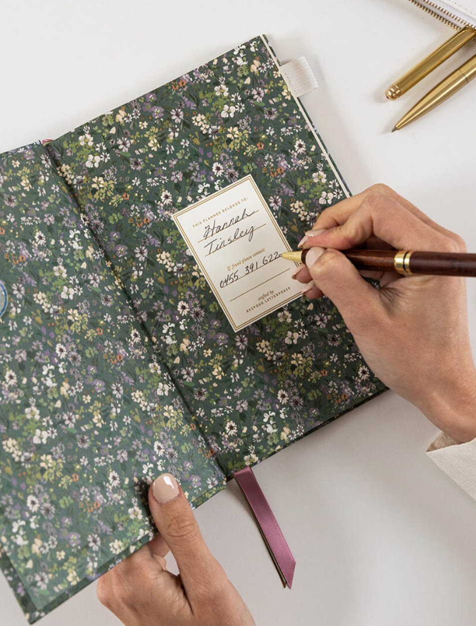 Bespoke 2026 Petite Linen Bound Planner - Summer Perennials