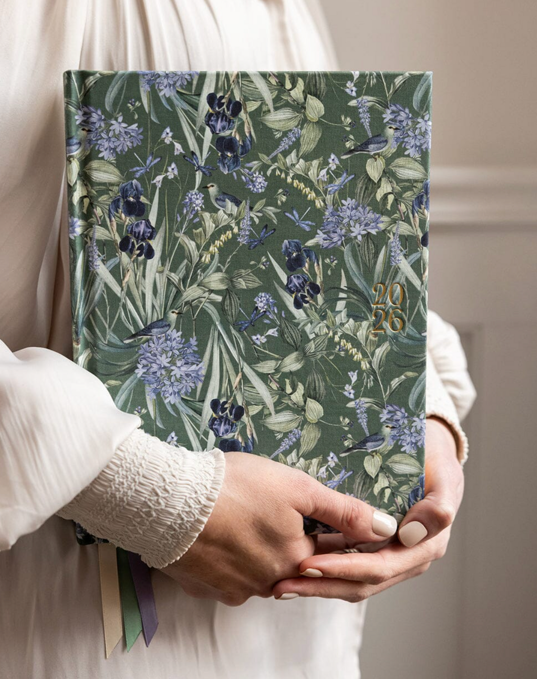 Bespoke 2026 Day to a Page Large Linen Bound Planner - Indigo Haven