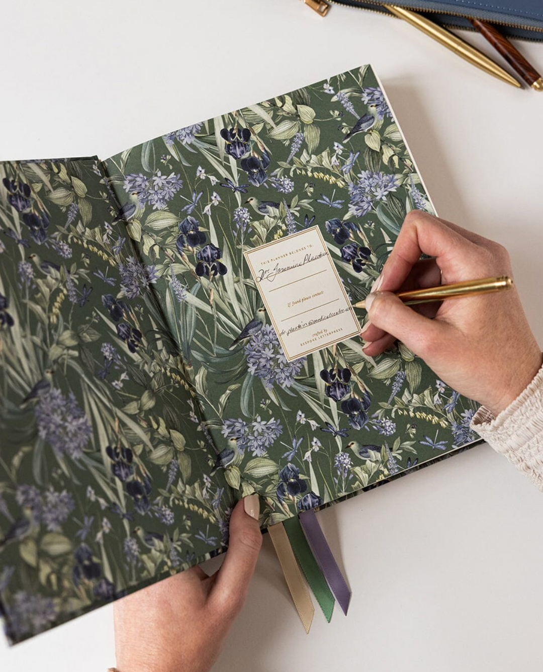 Bespoke 2026 Day to a Page Large Linen Bound Planner - Indigo Haven