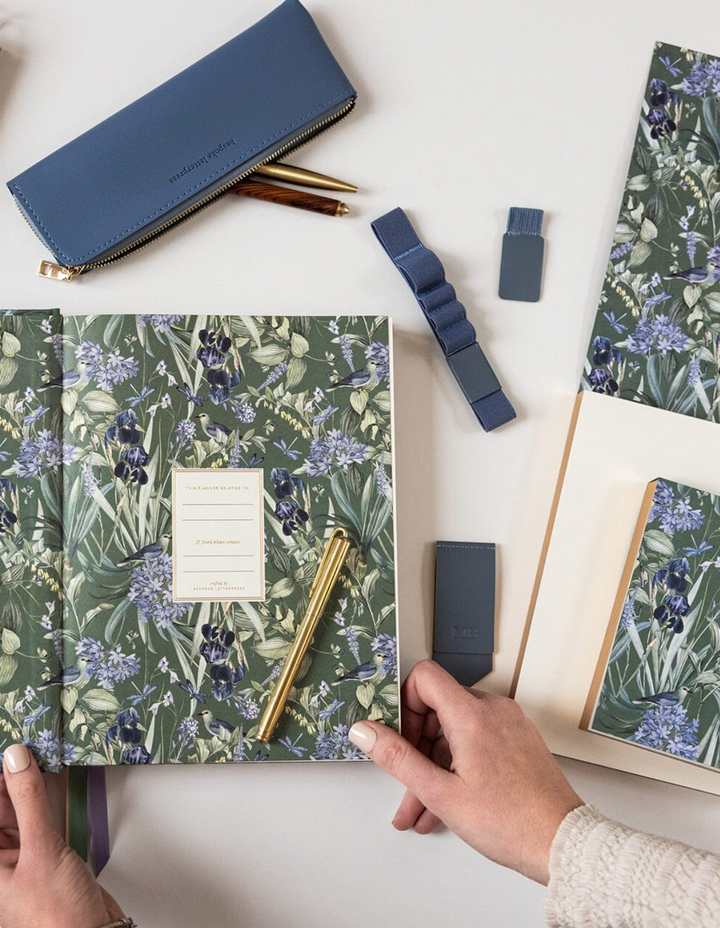 Bespoke Adhesive Rectangle Pen Loop - Denim Blue