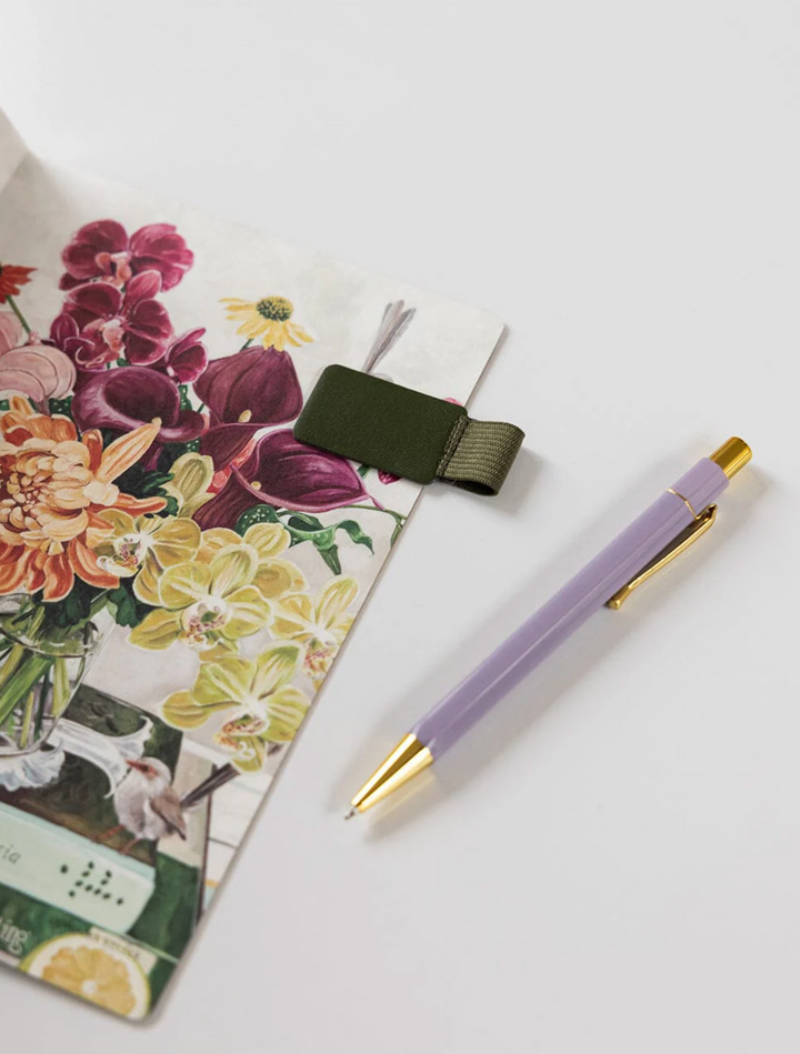 Bespoke Adhesive Rectangle Pen Loop - Olive Green