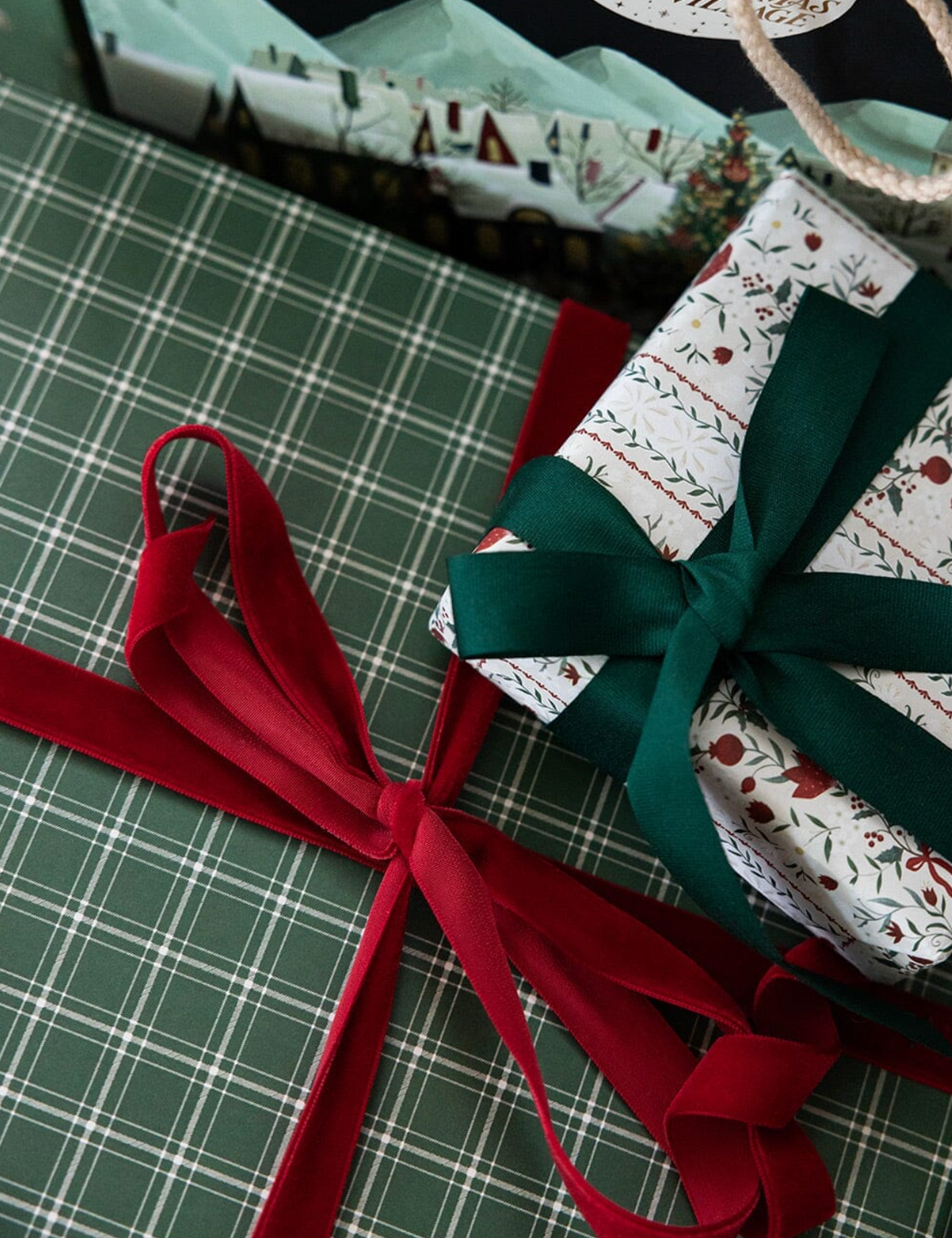 Bespoke Flat Wrap - Christmas Winter Wonderland & Spruce Tartan