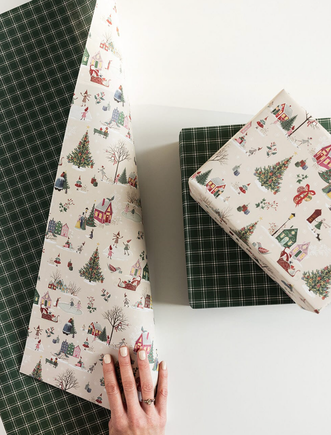 Bespoke Flat Wrap - Christmas Winter Wonderland & Spruce Tartan