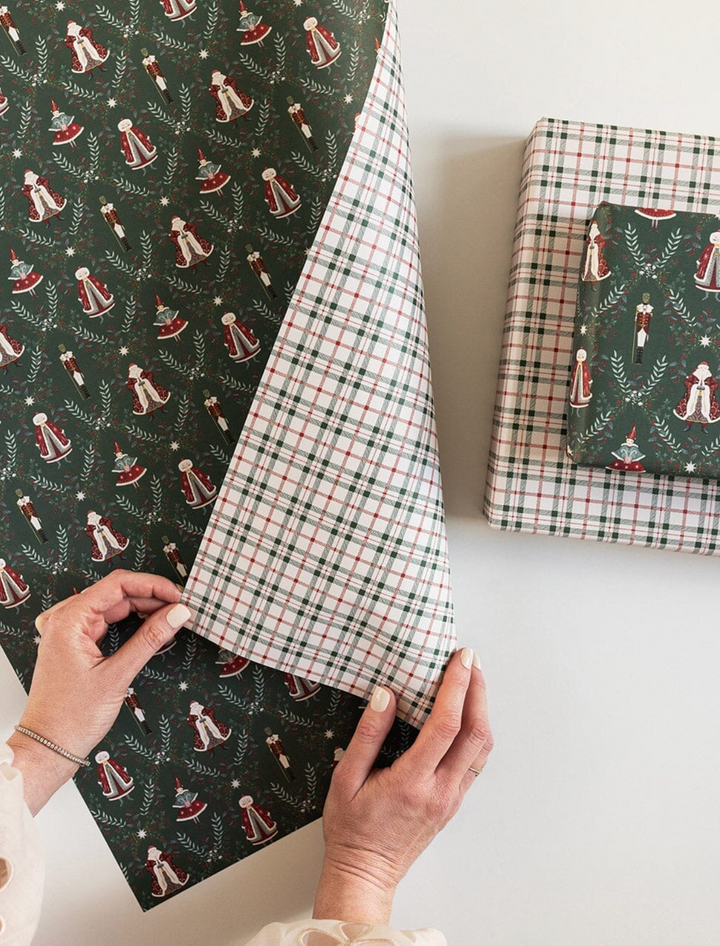Bespoke Flat Wrap - Christmas Plaid & Mr & Mrs Claus