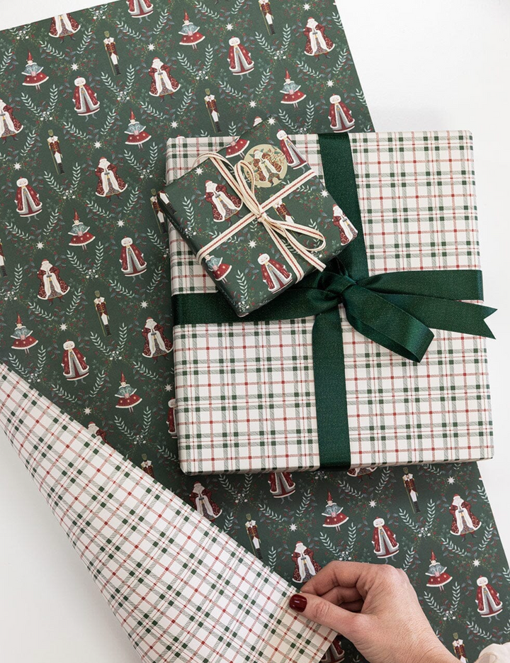 Bespoke Flat Wrap - Christmas Plaid & Mr & Mrs Claus