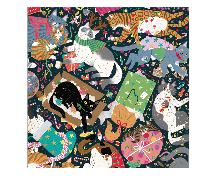 Galison 500 Piece Puzzle - Catmas Chaos