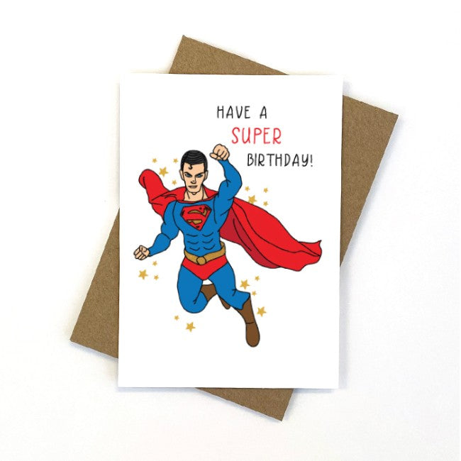Birthday Card - Superman - Candle Bark Creations