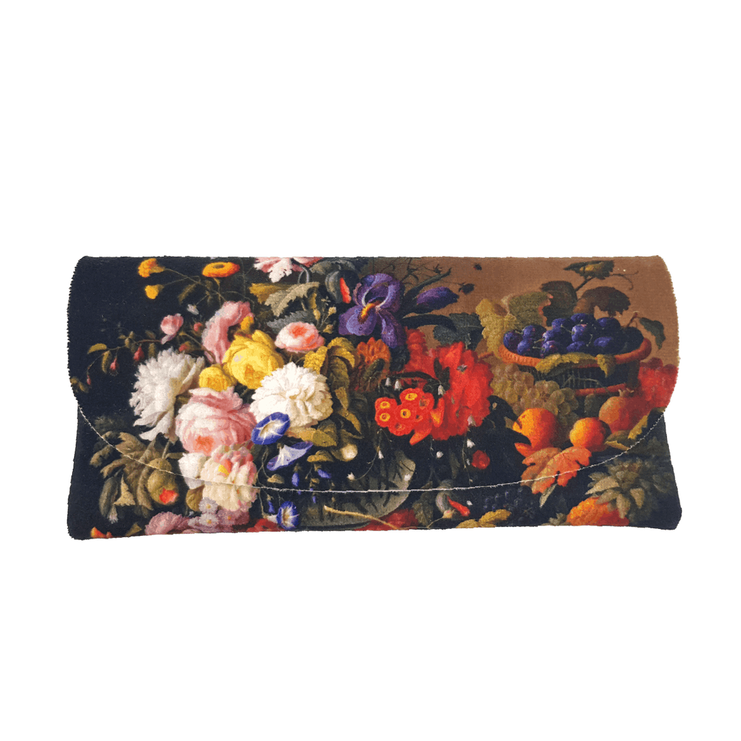 Velour Glasses Case - Still Life: Flowers and Fruit by Severin Roesen