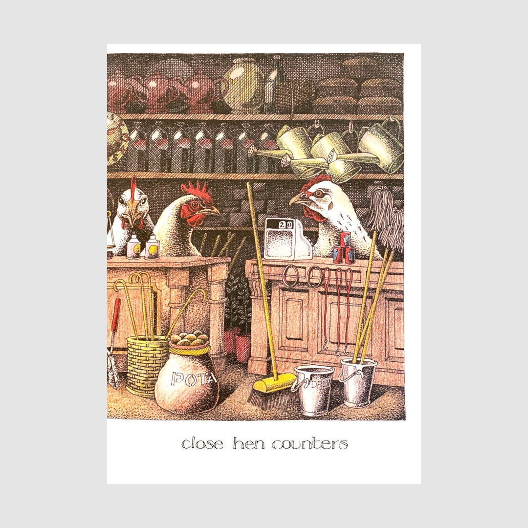 Simon Drew Card - Close Hen