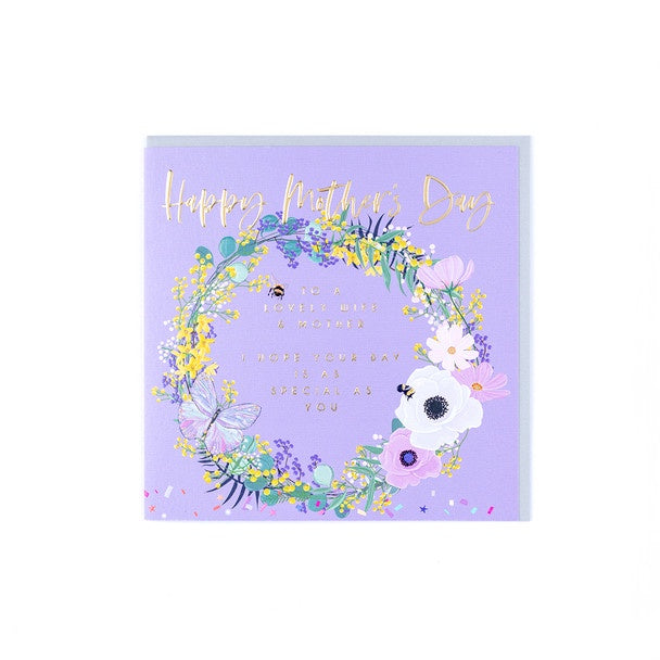 Elle Card - Wife Wreath lilac