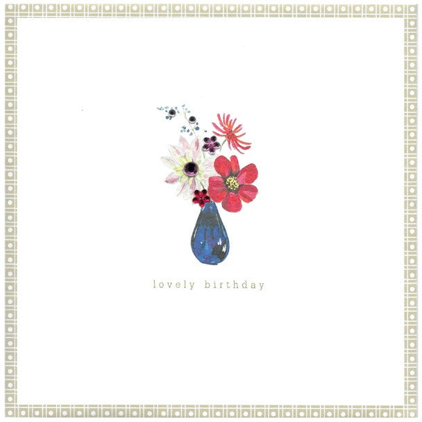 Card - HB - Lovely Birthday Vase