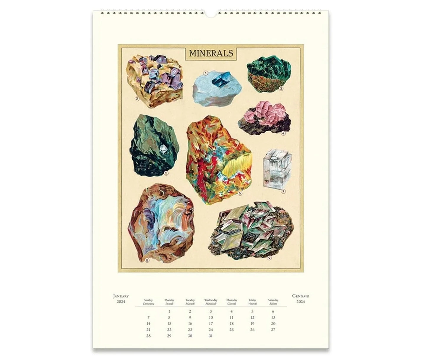 2024 Wall Calendar - Cavallini & Co. - Mineralogie