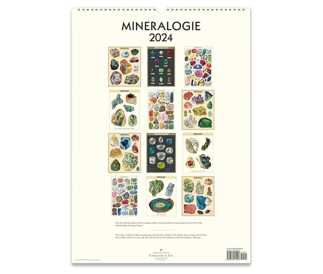 2024 Wall Calendar - Cavallini & Co. - Mineralogie