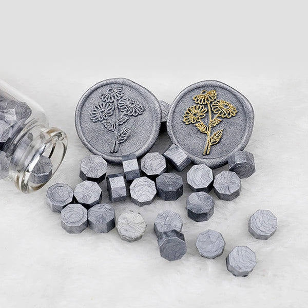 Wax Beads in Glass Jar - Silver