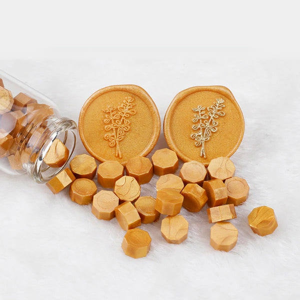 Wax Beads in Glass Jar - Warm Gold