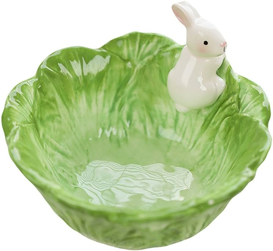 Bunny/Cabbage Ceramic Dish