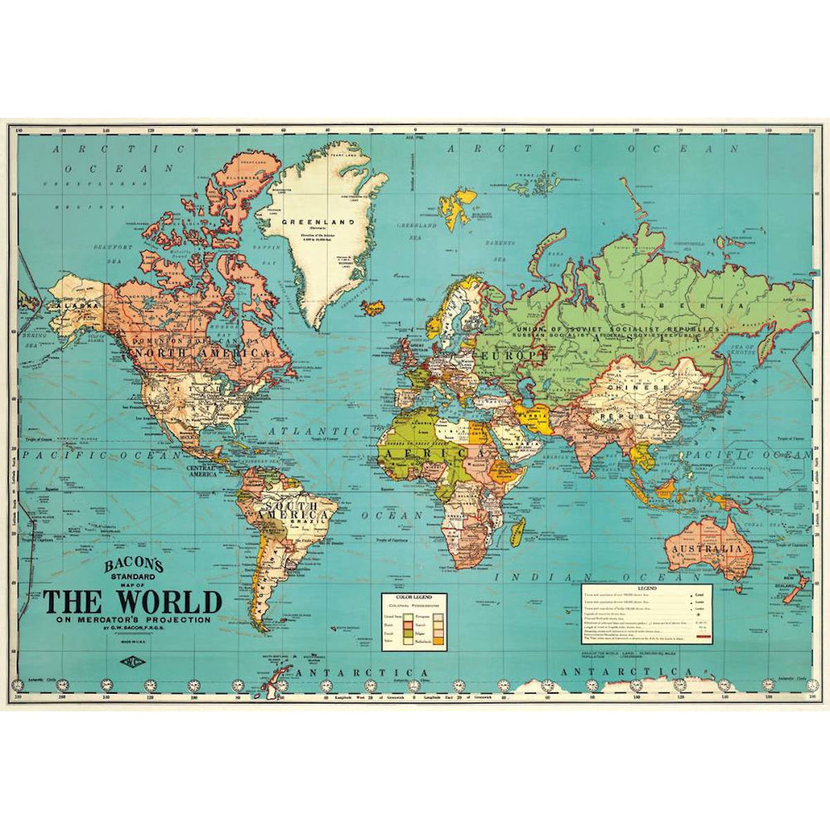 Cavallini & Co Poster - World Map 4