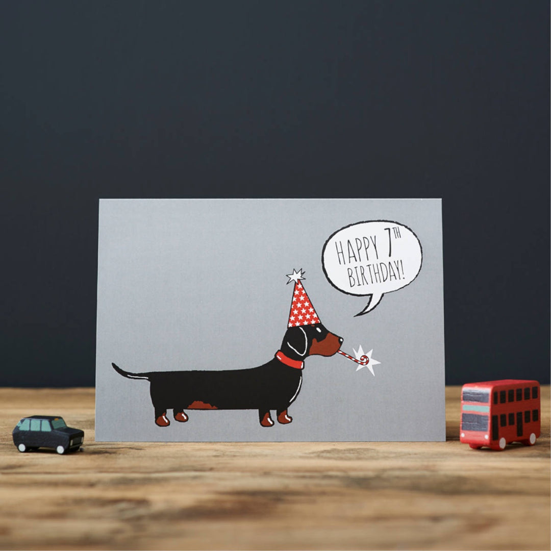 Card – Dachshund 7th Birthday