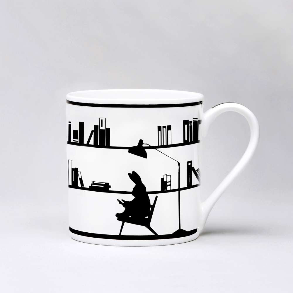 HamMade Fine China Mug - Reading Rabbit