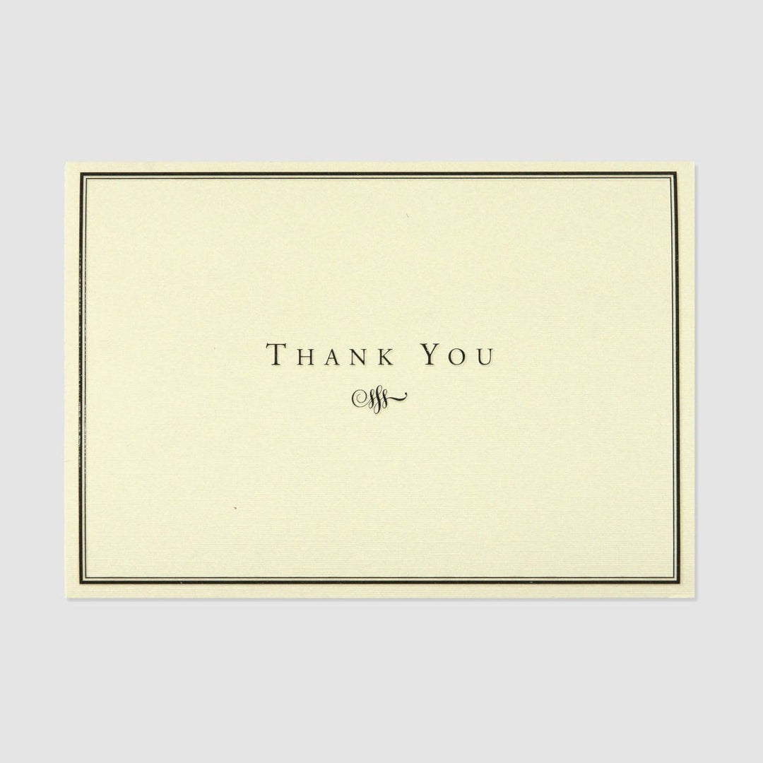 Boxed Thank You Note Cards - Black and Cream