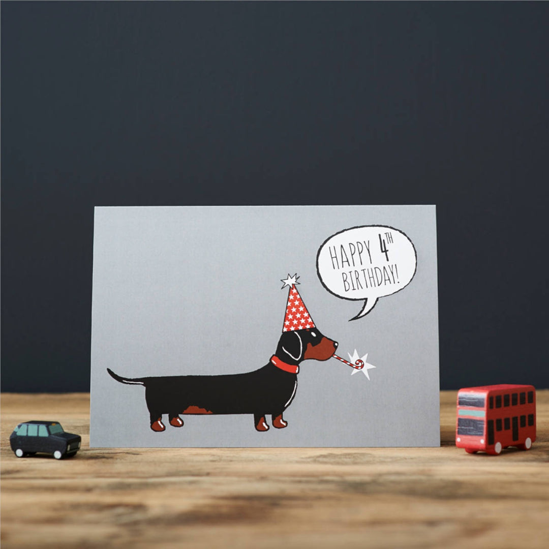 Card – Dachshund 4th Birthday