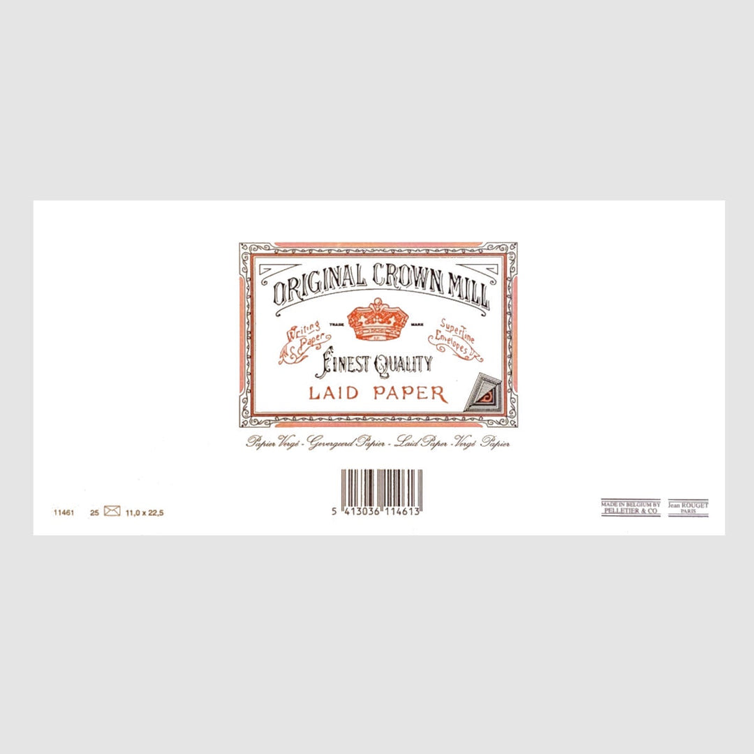 Laid Paper Envelopes 25 Pack – DL White - Original Crown Mill