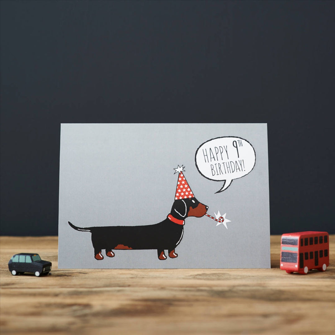 Card – Dachshund 9th Birthday