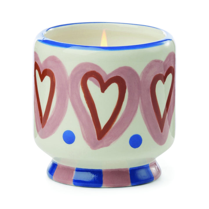 Paddywax 8oz Ceramic Candle Hearts - Rosewood Vanilla